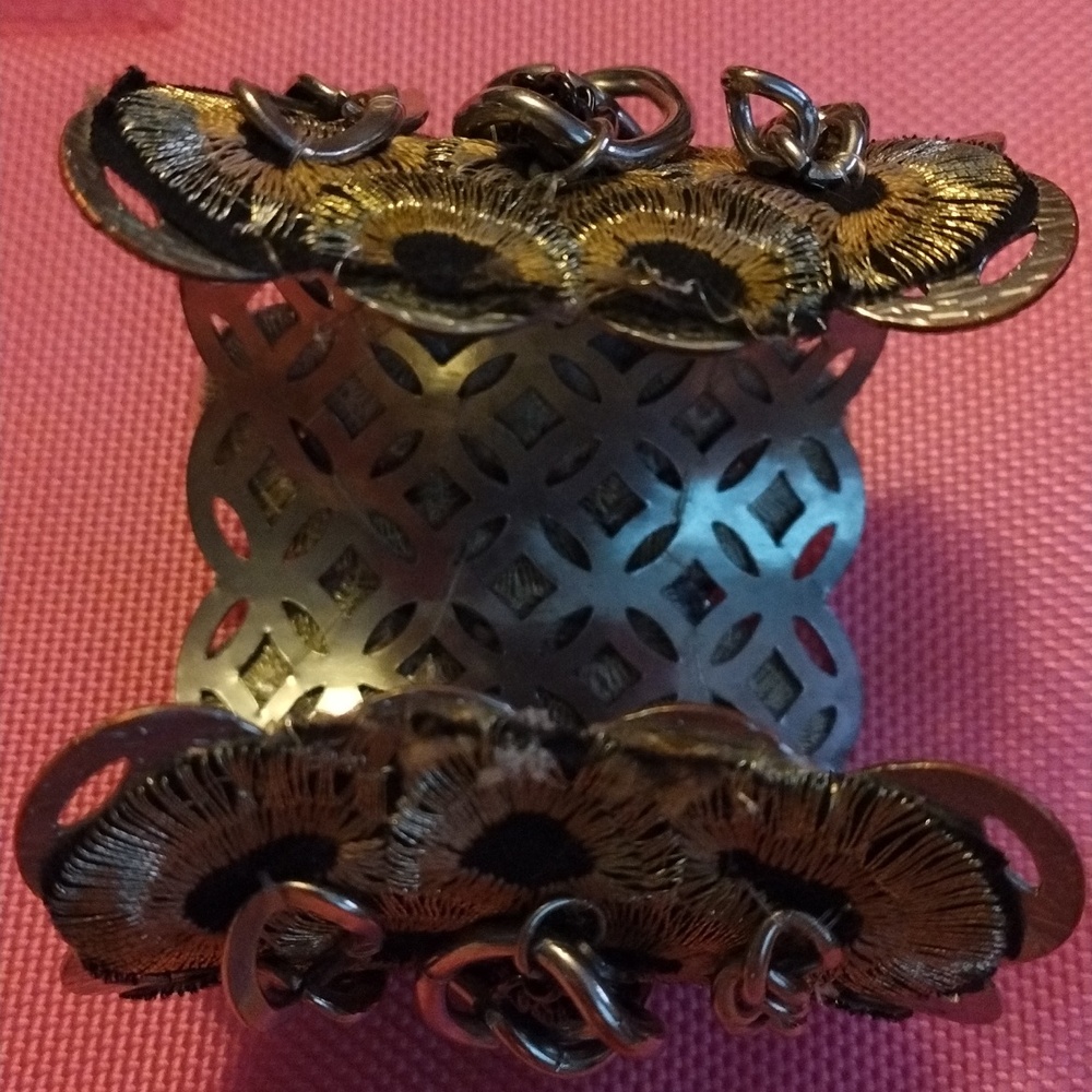 Chain Bangle Bracelet Adjustable Black Silver Gold - image 4